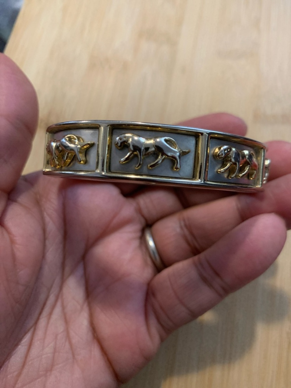 Vintage Gold and silver Baroque Bangle Bracelet